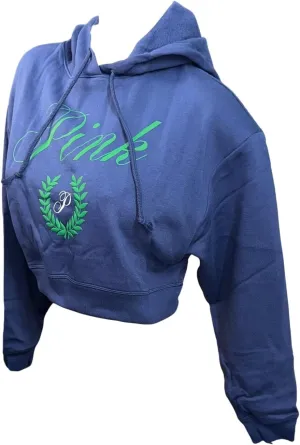 Victoria's Secret Pink Everyday Fleece Cropped Hoodie Color Navy Blue New