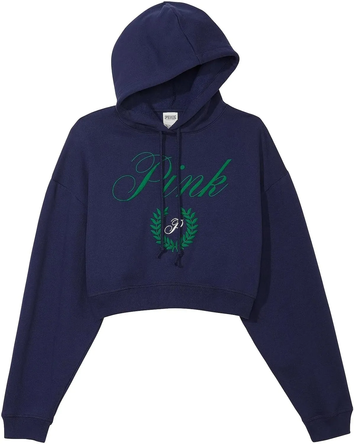 Victoria's Secret Pink Everyday Fleece Cropped Hoodie Color Navy Blue New