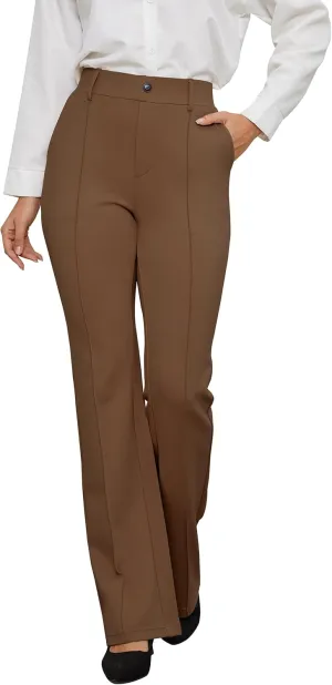 VIMPEP Women’s Bootcut Leg Dress Pants - High Rise Stretchy Yoga Slacks for Office Workout Business Casual B201