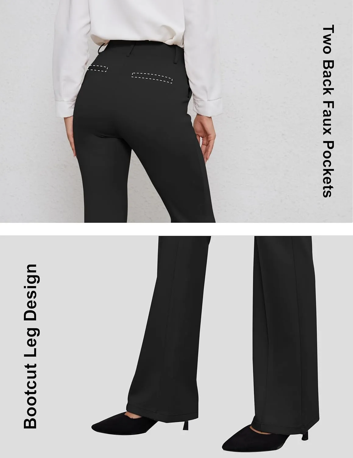 VIMPEP Women’s Bootcut Leg Dress Pants - High Rise Stretchy Yoga Slacks for Office Workout Business Casual B201