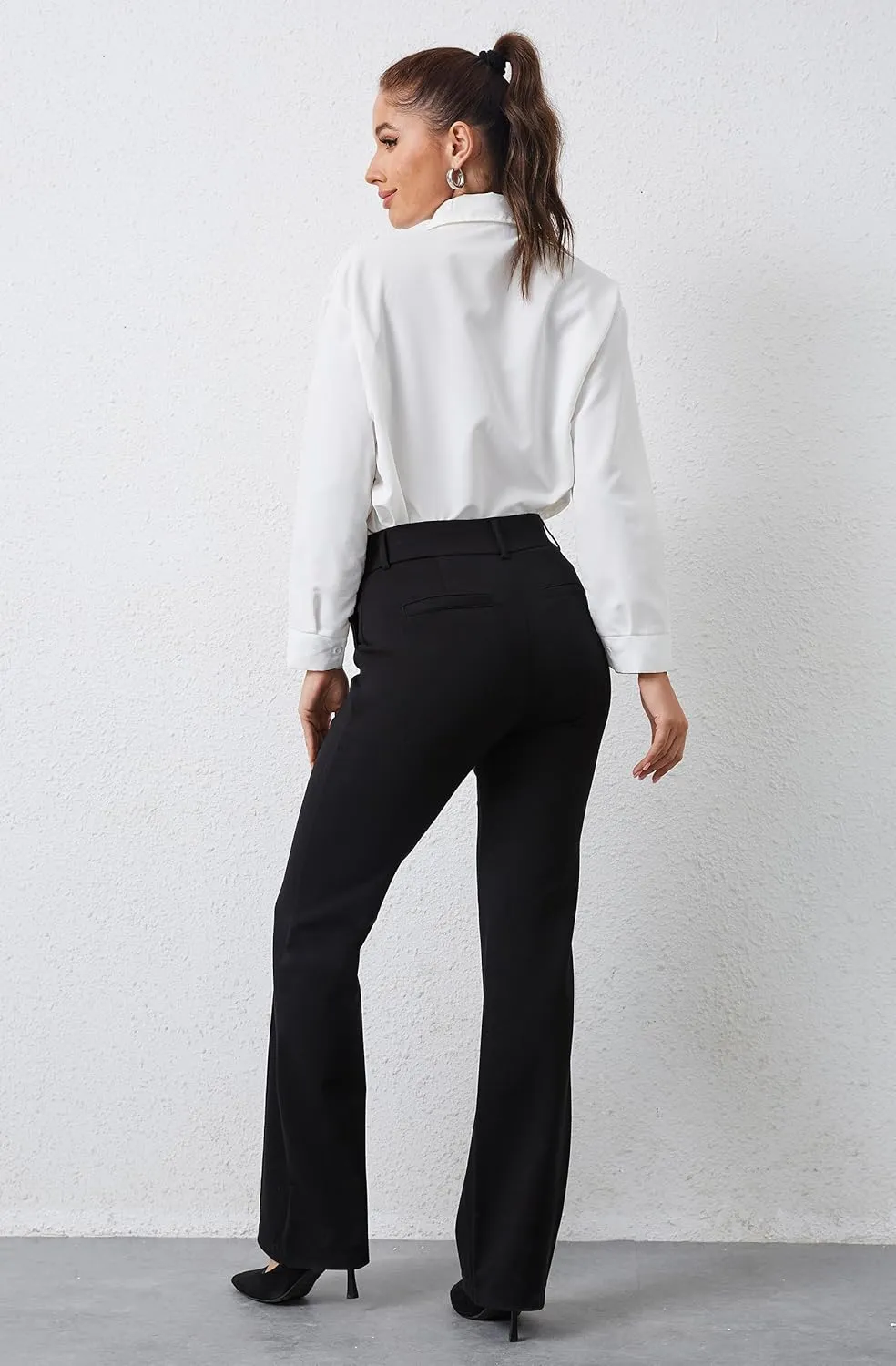 VIMPEP Women’s Bootcut Leg Dress Pants - High Rise Stretchy Yoga Slacks for Office Workout Business Casual B201