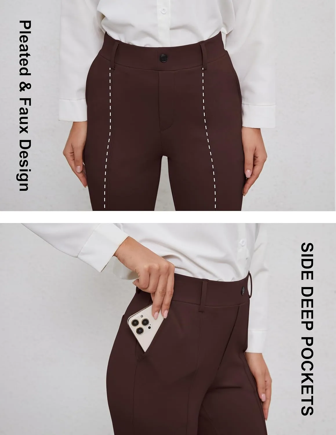 VIMPEP Women’s Bootcut Leg Dress Pants - High Rise Stretchy Yoga Slacks for Office Workout Business Casual B201