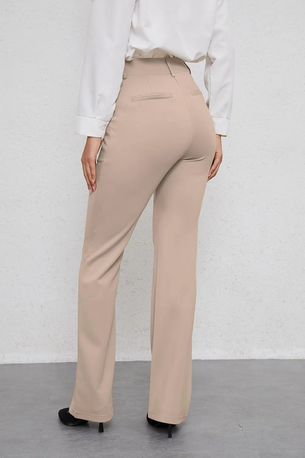 VIMPEP Women’s Bootcut Leg Dress Pants - High Rise Stretchy Yoga Slacks for Office Workout Business Casual B201