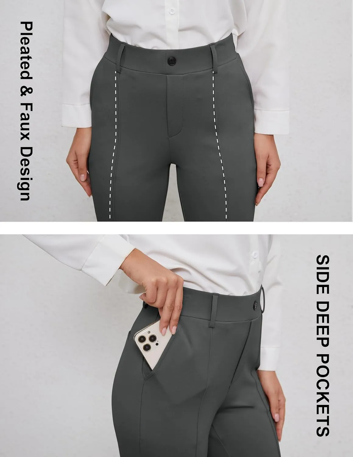 VIMPEP Women’s Bootcut Leg Dress Pants - High Rise Stretchy Yoga Slacks for Office Workout Business Casual B201