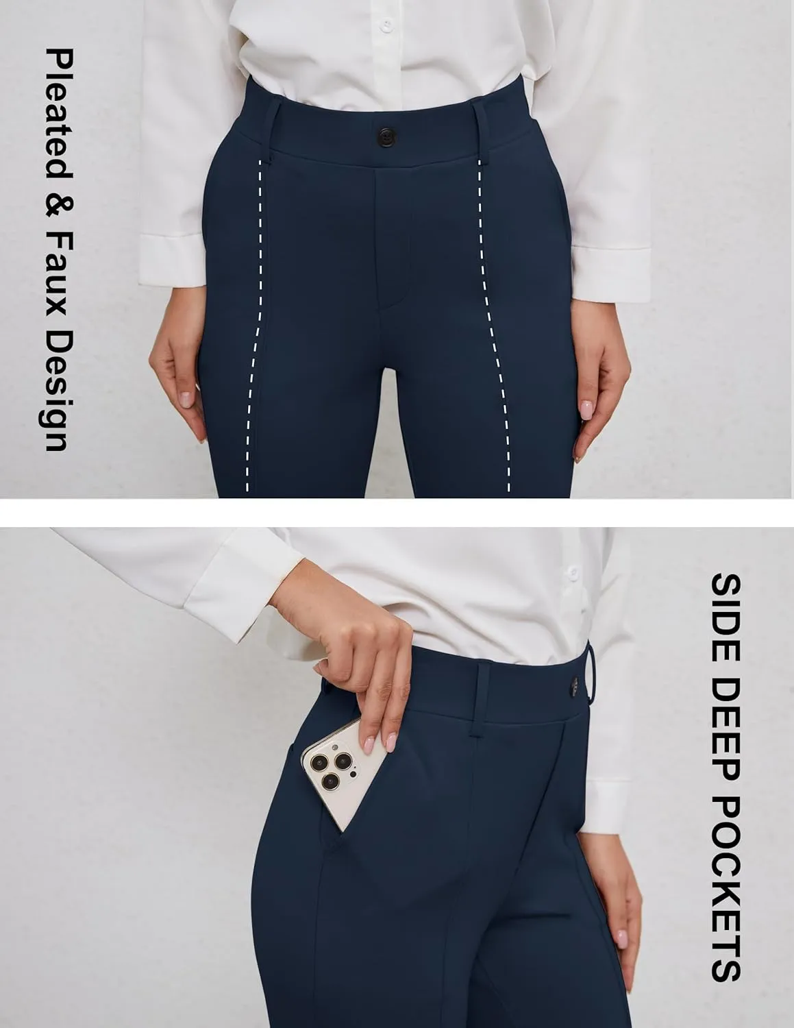 VIMPEP Women’s Bootcut Leg Dress Pants - High Rise Stretchy Yoga Slacks for Office Workout Business Casual B201