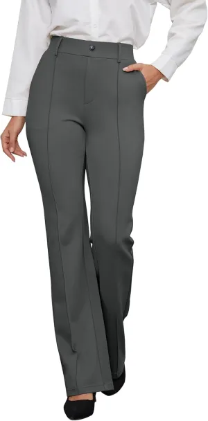 VIMPEP Women’s Bootcut Leg Dress Pants - High Rise Stretchy Yoga Slacks for Office Workout Business Casual B201