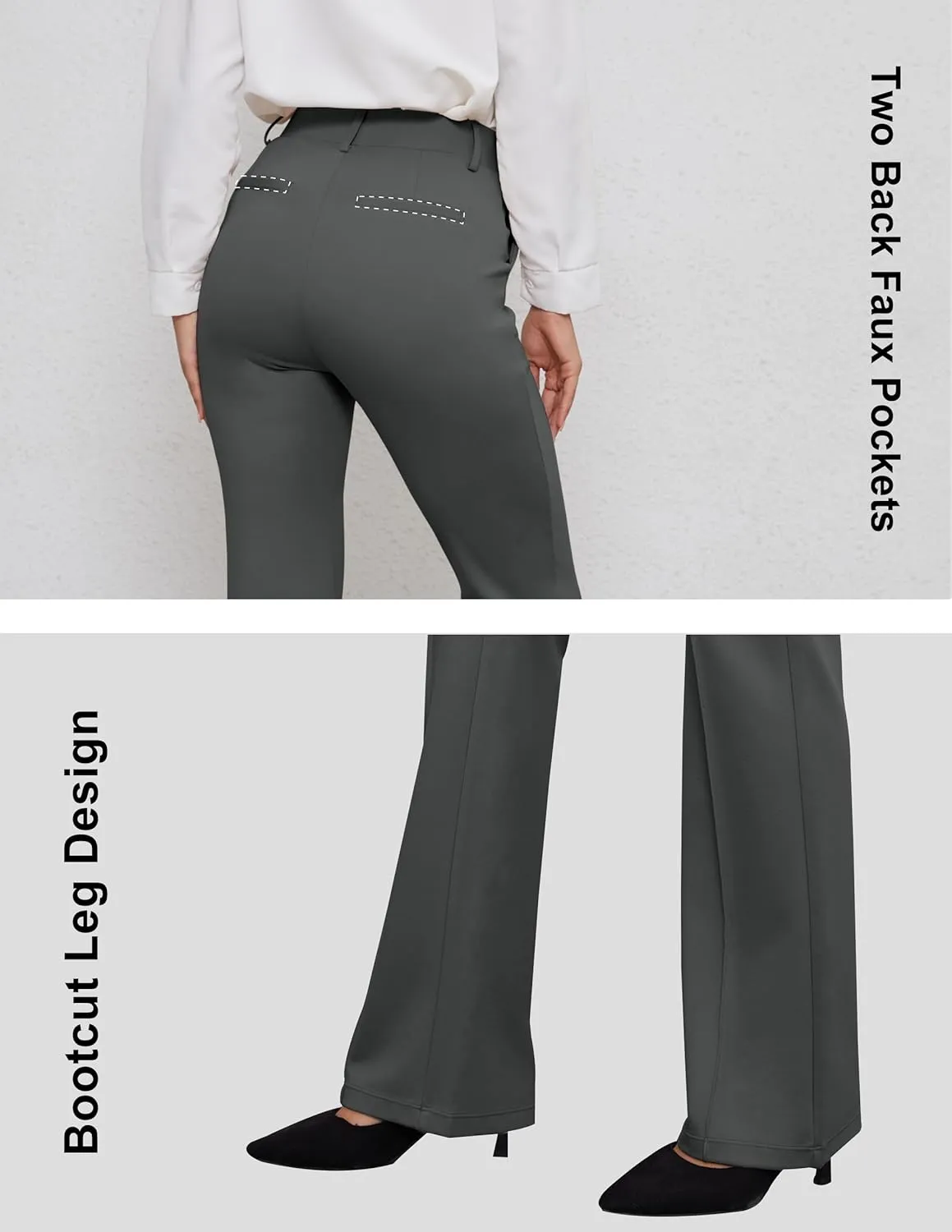 VIMPEP Women’s Bootcut Leg Dress Pants - High Rise Stretchy Yoga Slacks for Office Workout Business Casual B201