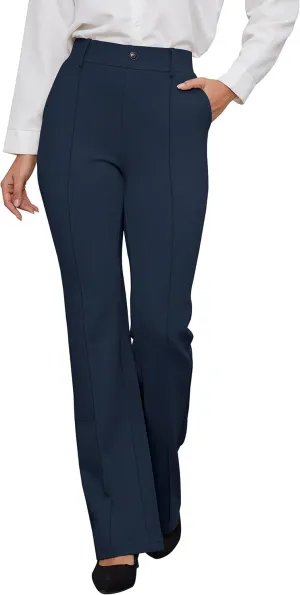 VIMPEP Women’s Bootcut Leg Dress Pants - High Rise Stretchy Yoga Slacks for Office Workout Business Casual B201