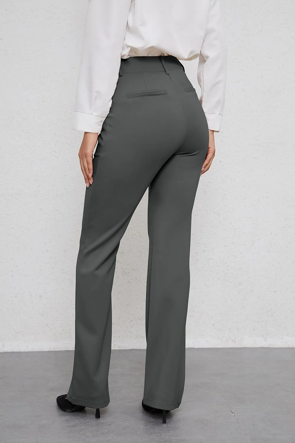 VIMPEP Women’s Bootcut Leg Dress Pants - High Rise Stretchy Yoga Slacks for Office Workout Business Casual B201