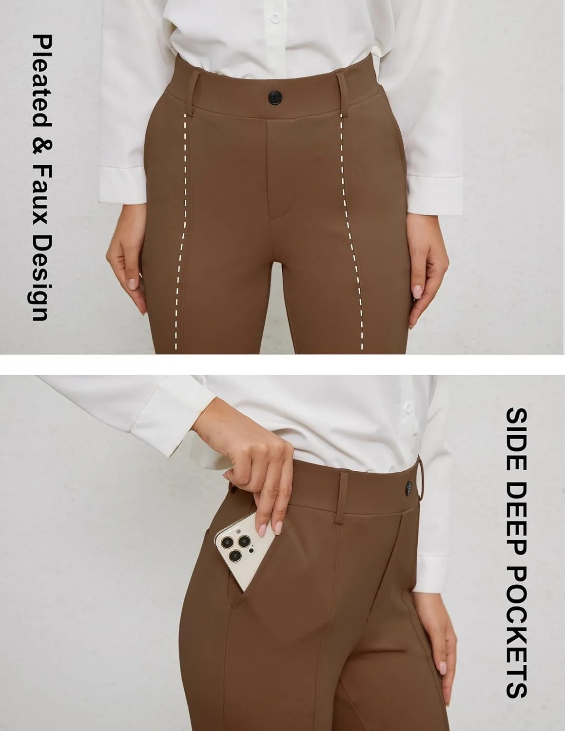 VIMPEP Women’s Bootcut Leg Dress Pants - High Rise Stretchy Yoga Slacks for Office Workout Business Casual B201