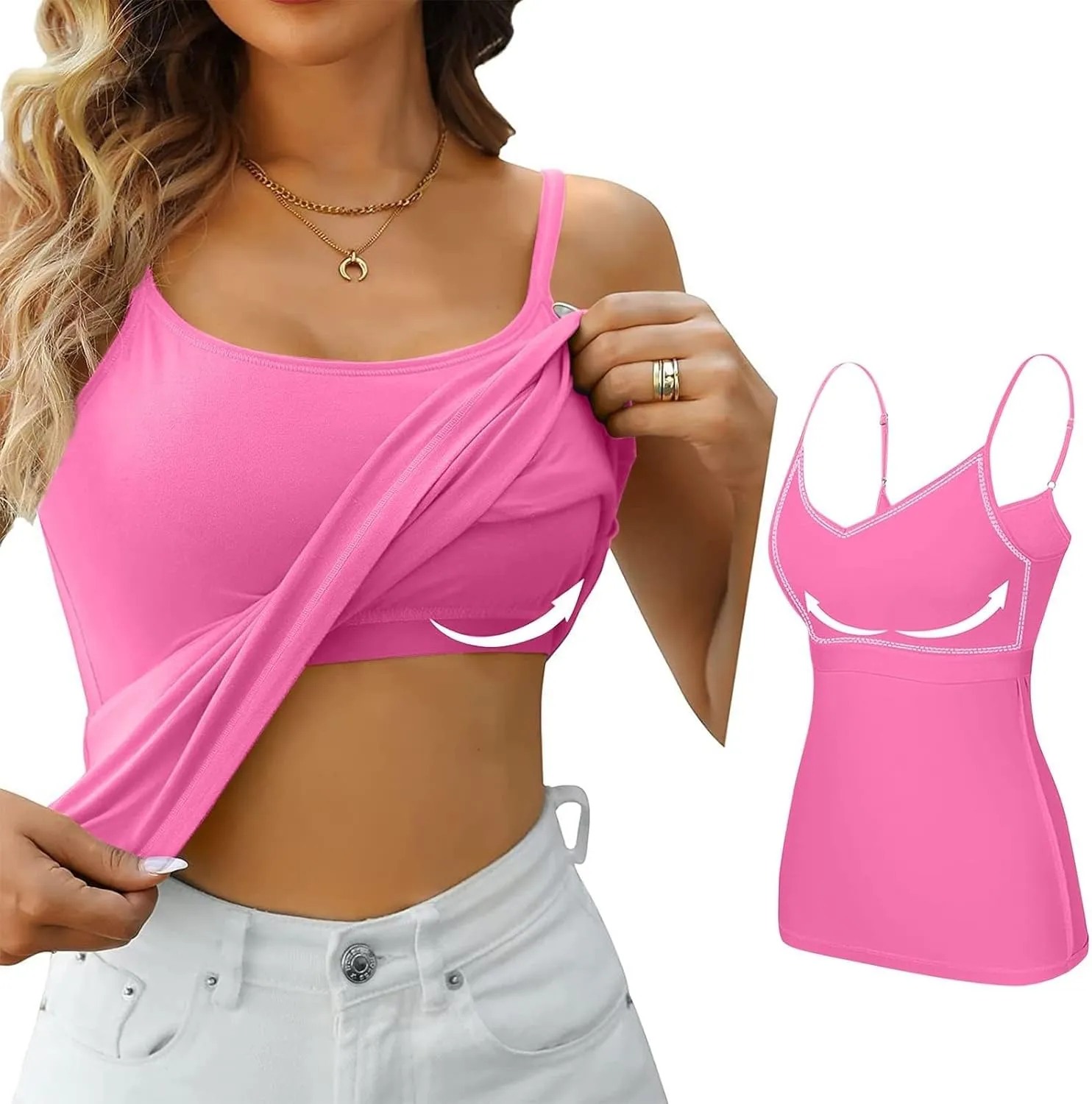 White Tank Top Woman Thread With Chest Pad Without Wearing Bra One Tank Top Yoga Shirt Womens Camisole Tank Tops