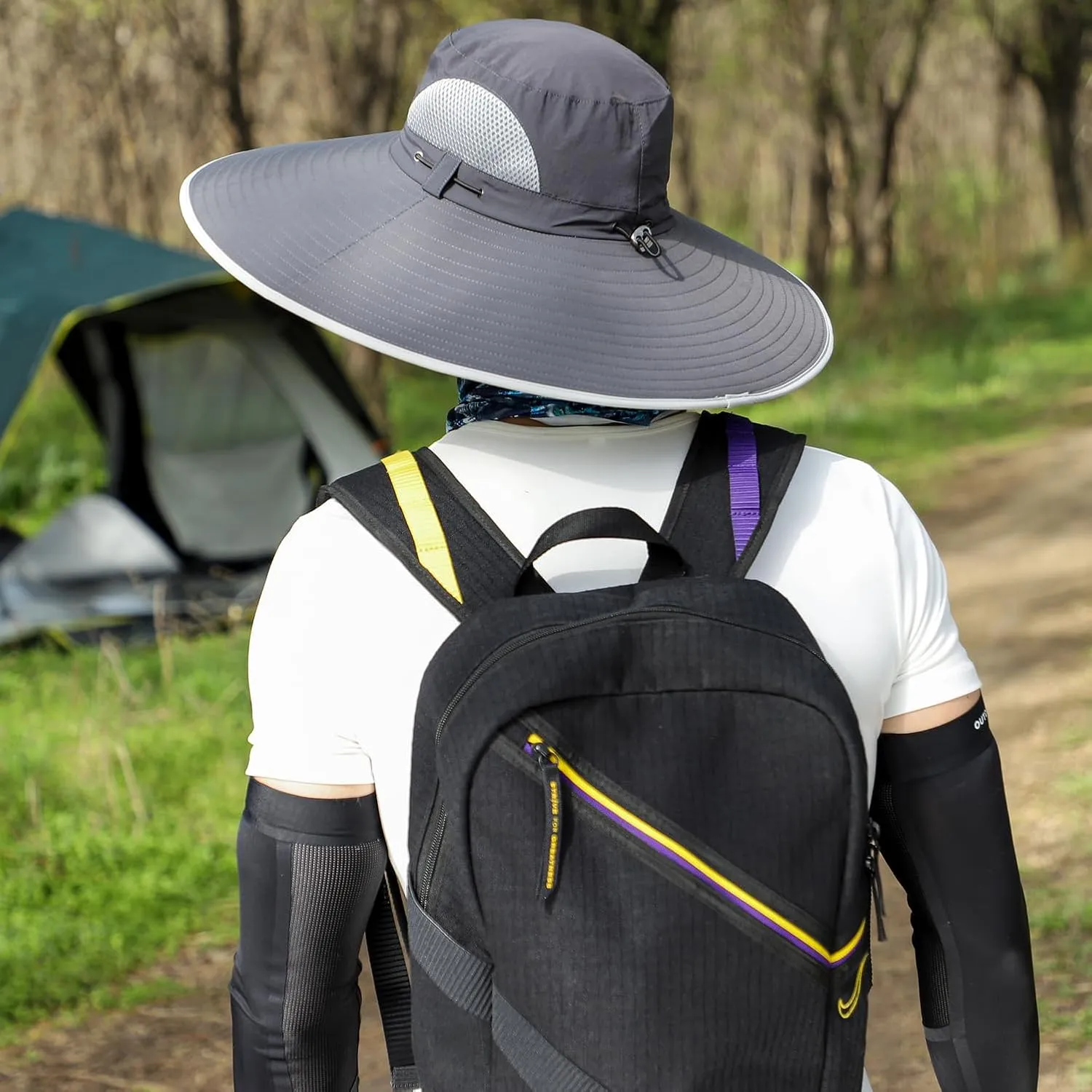 Wide Brim Sun Hat for Men Women UV Protection Ventilated Outdoor Bucket Fishing Hats Packable for Safari Hiking