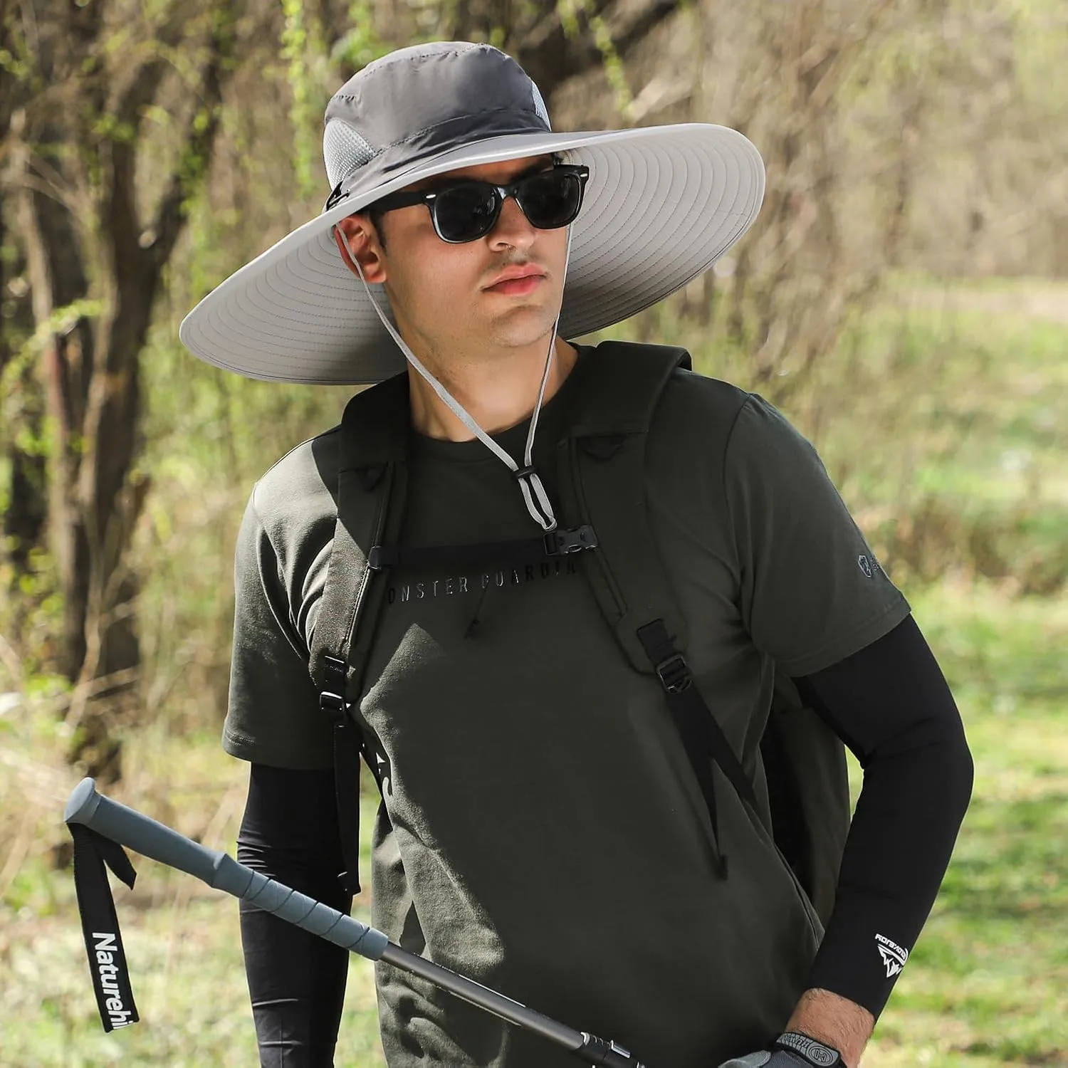 Wide Brim Sun Hat for Men Women UV Protection Ventilated Outdoor Bucket Fishing Hats Packable for Safari Hiking