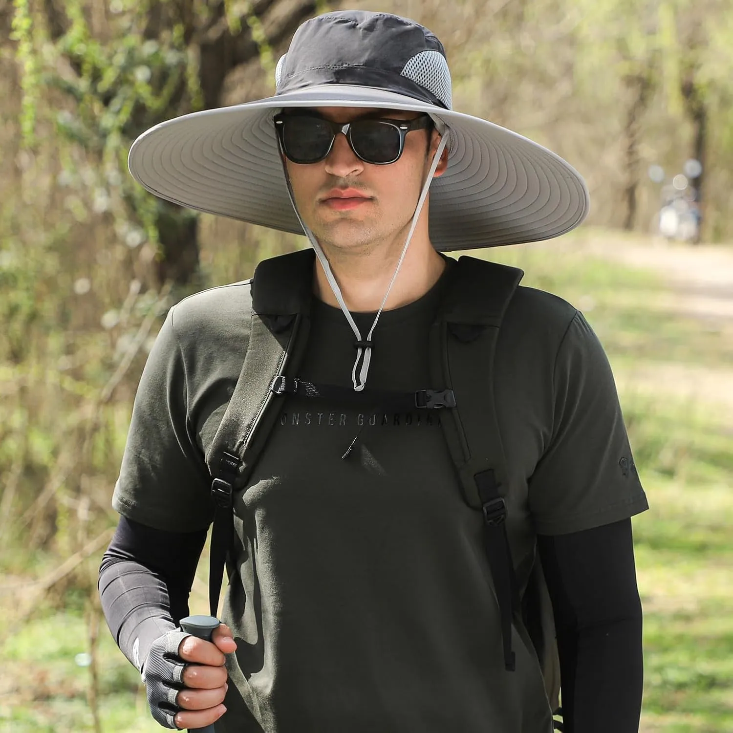 Wide Brim Sun Hat for Men Women UV Protection Ventilated Outdoor Bucket Fishing Hats Packable for Safari Hiking