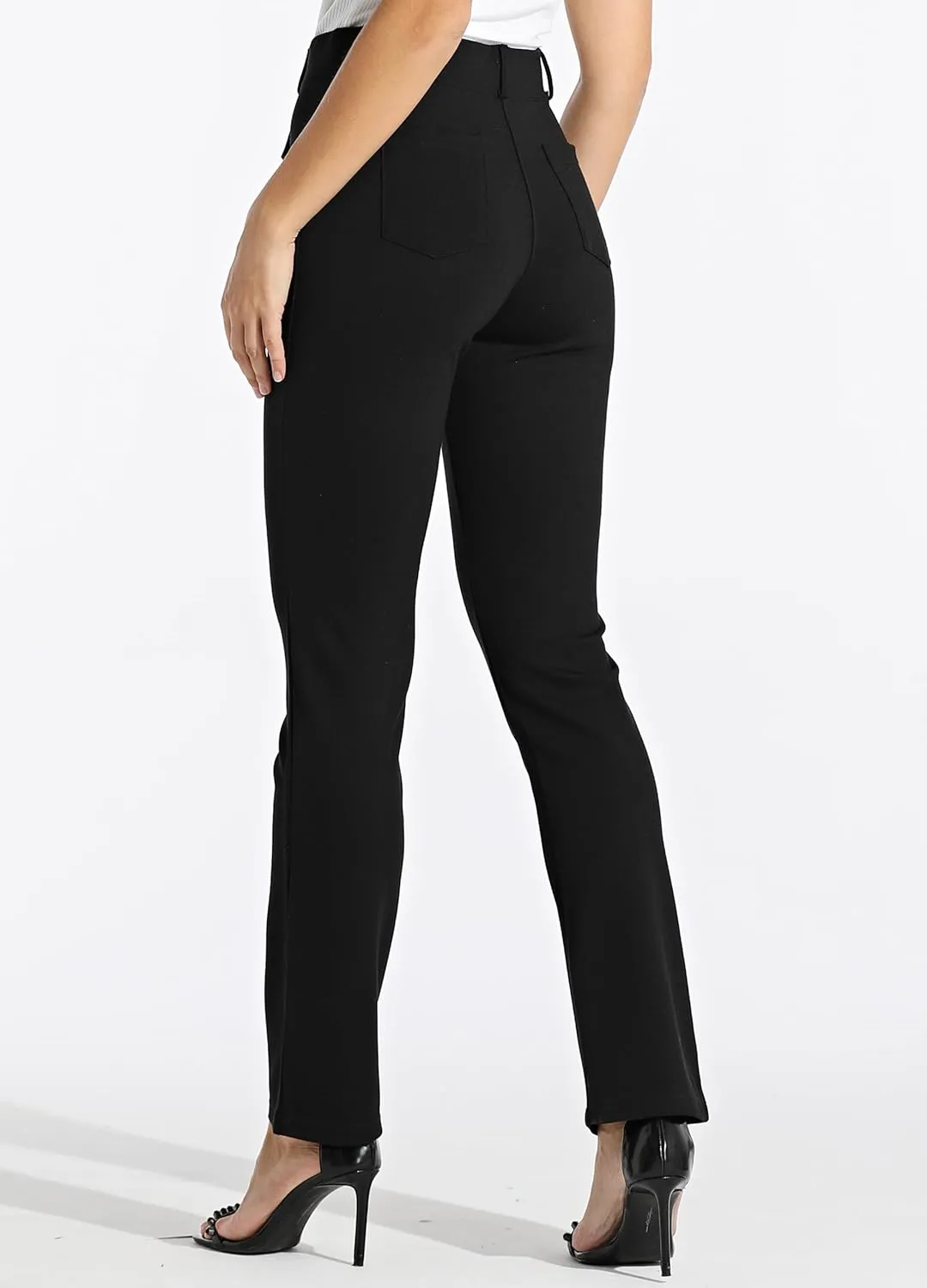 Willit Women's Yoga Dress Pants Straight Leg Work Slacks Stretchy Office Casual Pants 4 Pockets Belt Loops 29''/31''/33''