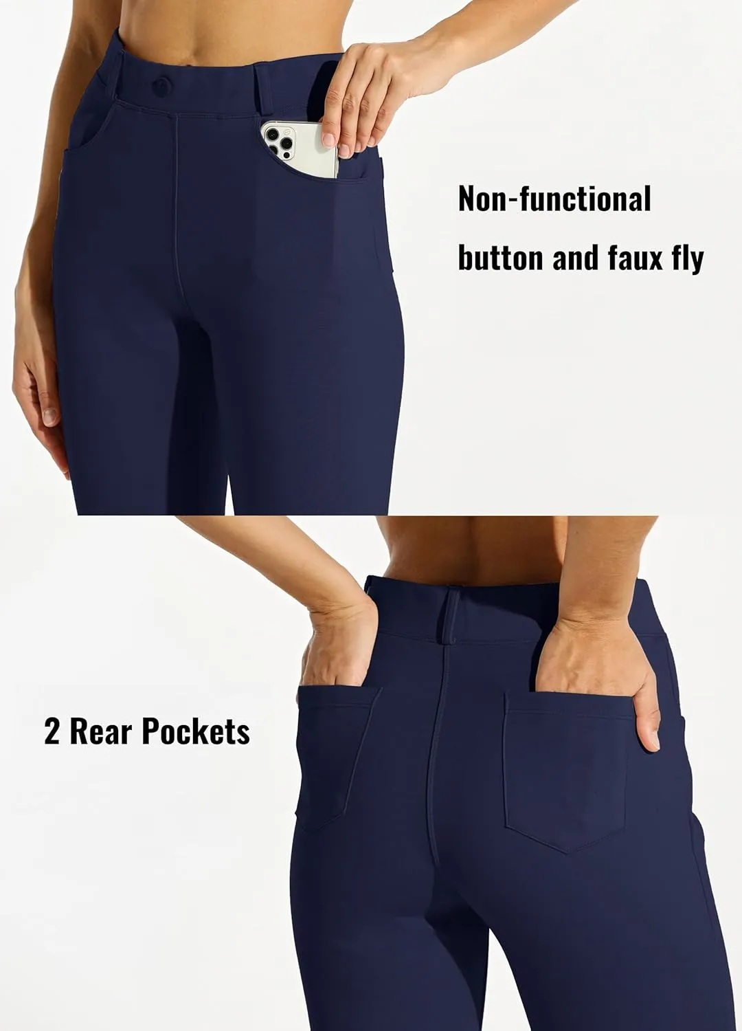 Willit Women's Yoga Dress Pants Straight Leg Work Slacks Stretchy Office Casual Pants 4 Pockets Belt Loops 29''/31''/33''