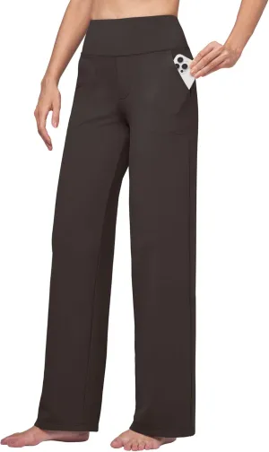 Willit Women's Yoga Pants Wide Leg Dress Work Pants Stretch Casual Pants Slacks with Pockets High Waist 28" 30" 32"