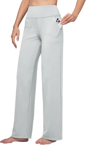 Willit Women's Yoga Pants Wide Leg Dress Work Pants Stretch Casual Pants Slacks with Pockets High Waist 28" 30" 32"