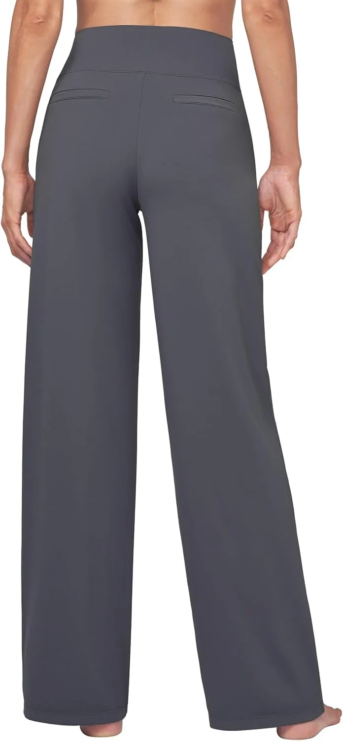 Willit Women's Yoga Pants Wide Leg Dress Work Pants Stretch Casual Pants Slacks with Pockets High Waist 28" 30" 32"