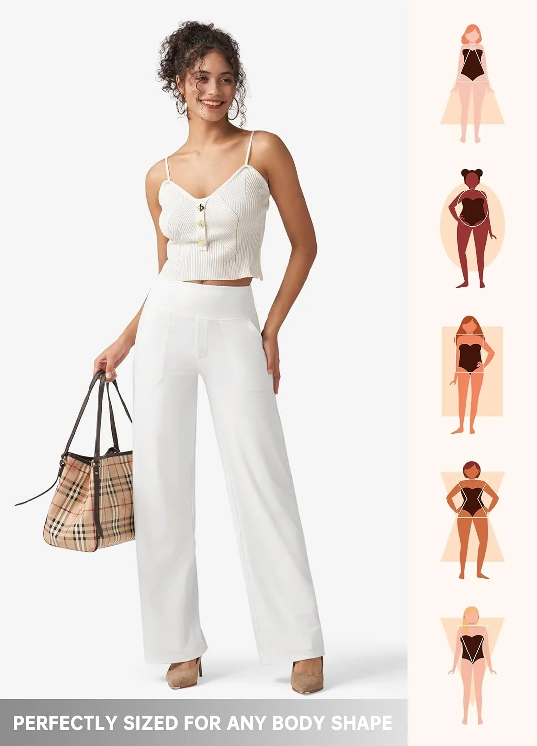 Willit Women's Yoga Pants Wide Leg Dress Work Pants Stretch Casual Pants Slacks with Pockets High Waist 28" 30" 32"