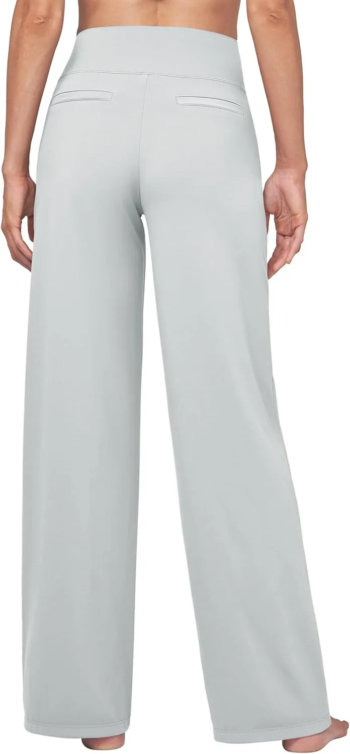 Willit Women's Yoga Pants Wide Leg Dress Work Pants Stretch Casual Pants Slacks with Pockets High Waist 28" 30" 32"