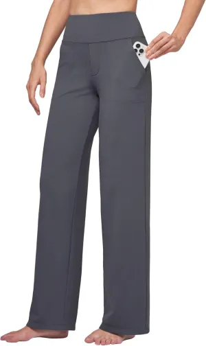 Willit Women's Yoga Pants Wide Leg Dress Work Pants Stretch Casual Pants Slacks with Pockets High Waist 28" 30" 32"