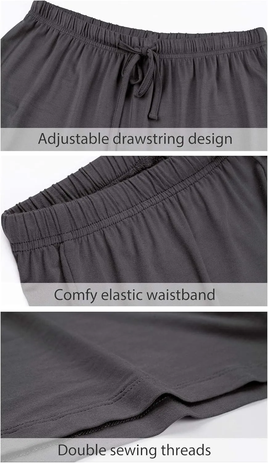 WiWi Bamboo Visose Pajama Shorts for Women Soft Sleep Bottoms Plus Size Lounge Boxers Pj Sleepwear Bottom S-4X