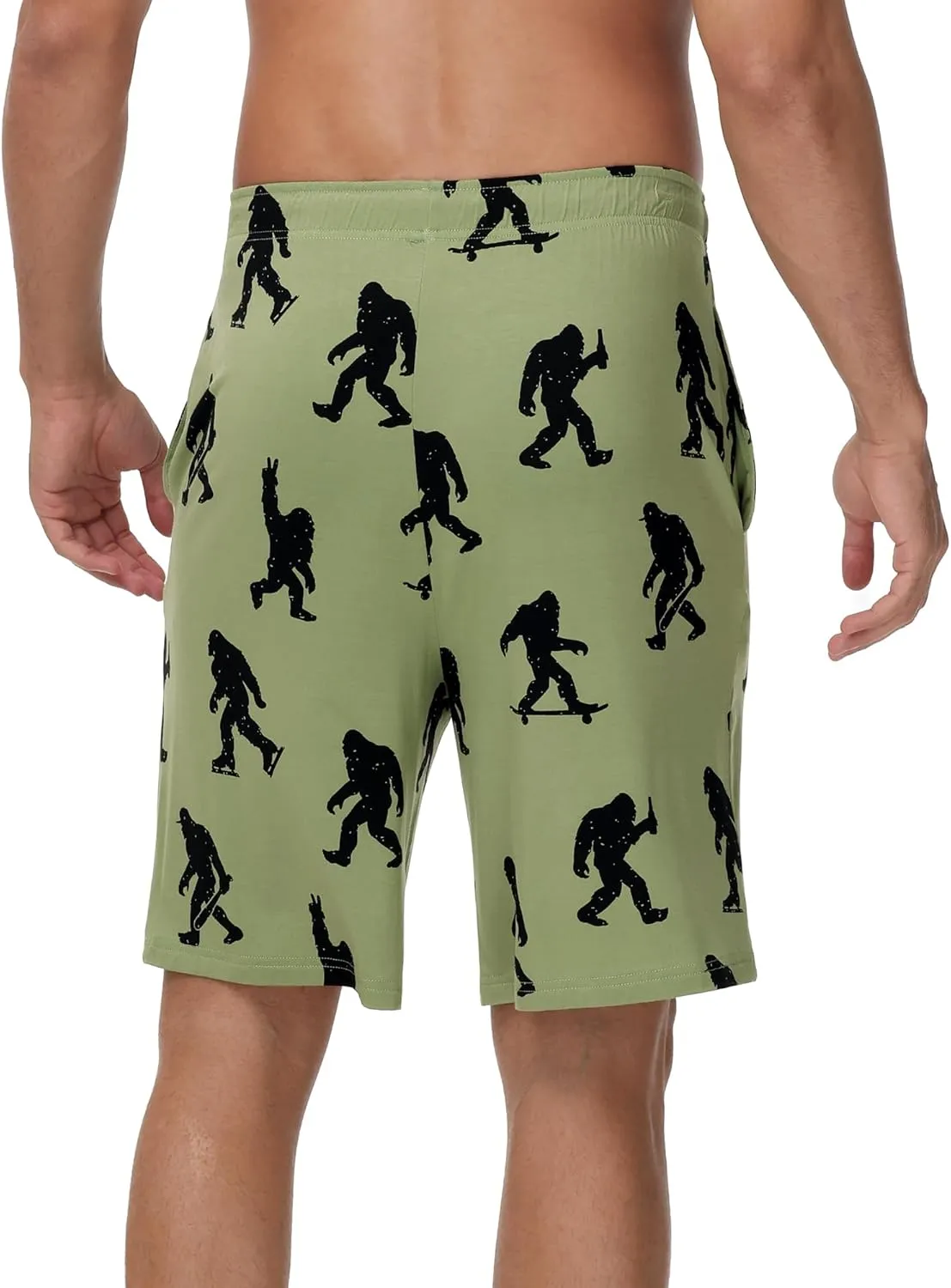 WiWi Mens Bamboo Viscose Pajama Shorts Lightweight Lounge Bottoms Soft Knit Sleep Short Pants Loungewear with Pockets S-3X
