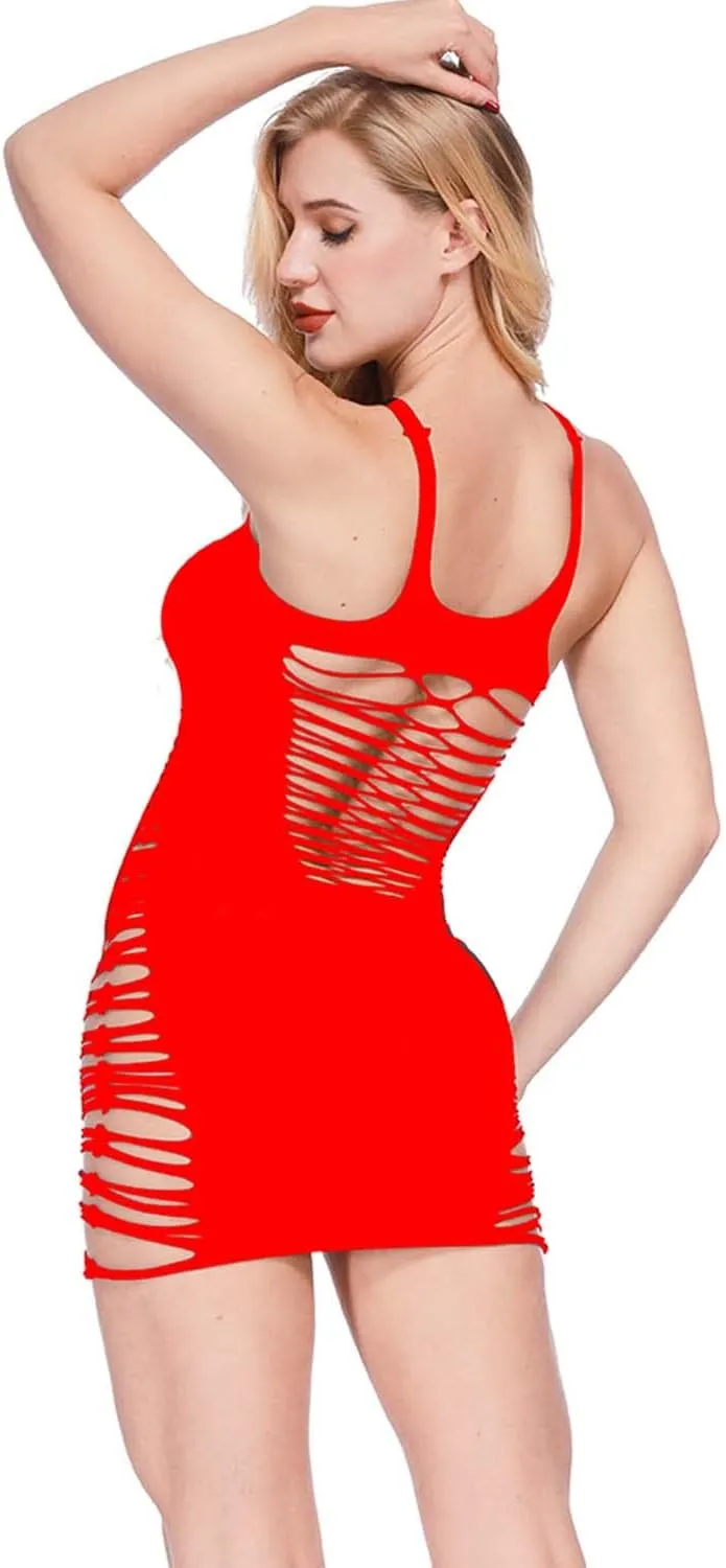 Women Fishnet Bodysuits,Sexy Mesh Babydoll,Women's Floral Lace Lingerie,Bodysuit Dress,One Piece Babydoll One Size