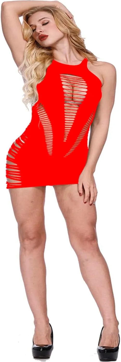Women Fishnet Bodysuits,Sexy Mesh Babydoll,Women's Floral Lace Lingerie,Bodysuit Dress,One Piece Babydoll One Size