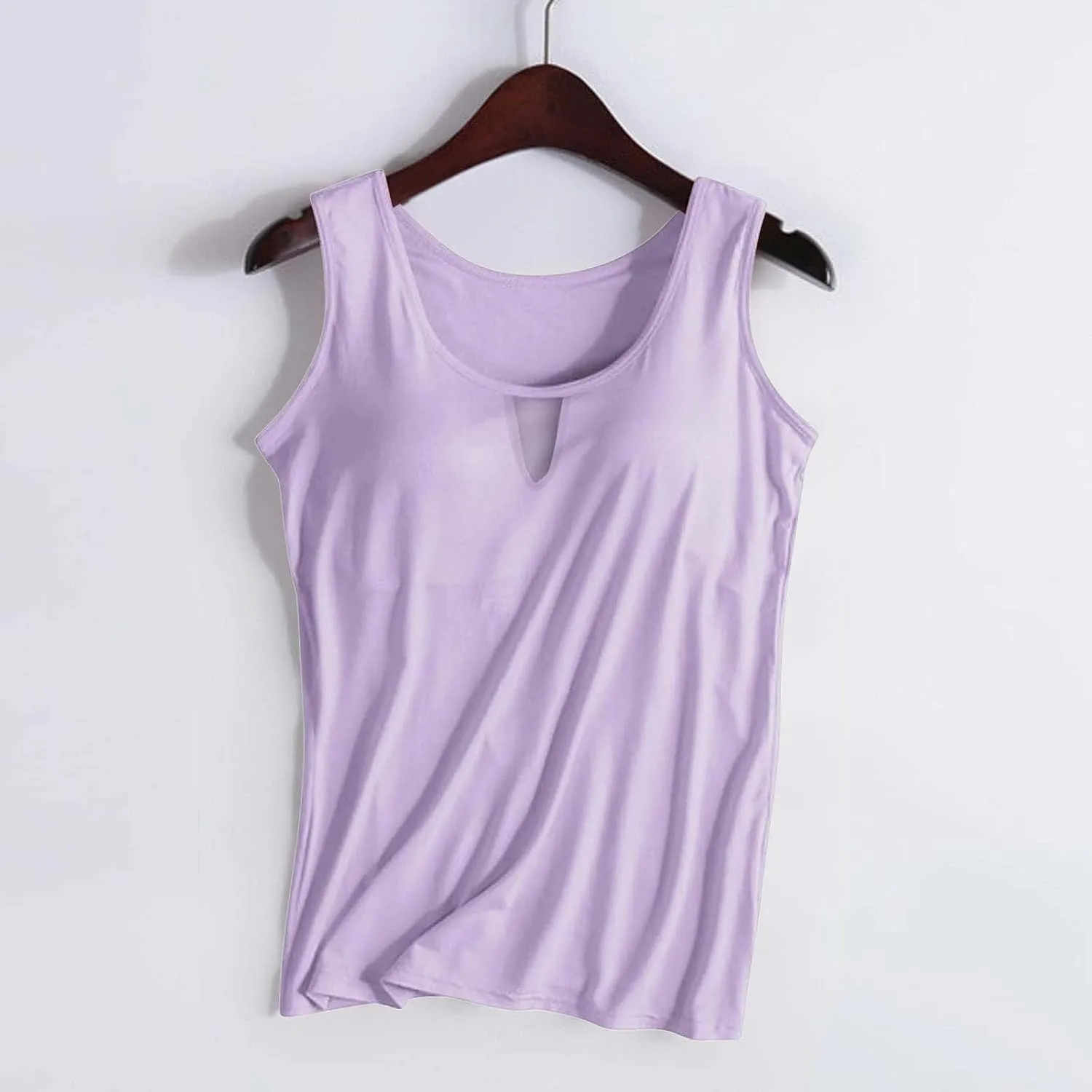 Women Rib Tank Tops with Built in Bras Summer Padded Camisoles for Fitness Workout Outfits Undershirts Cami Tops
