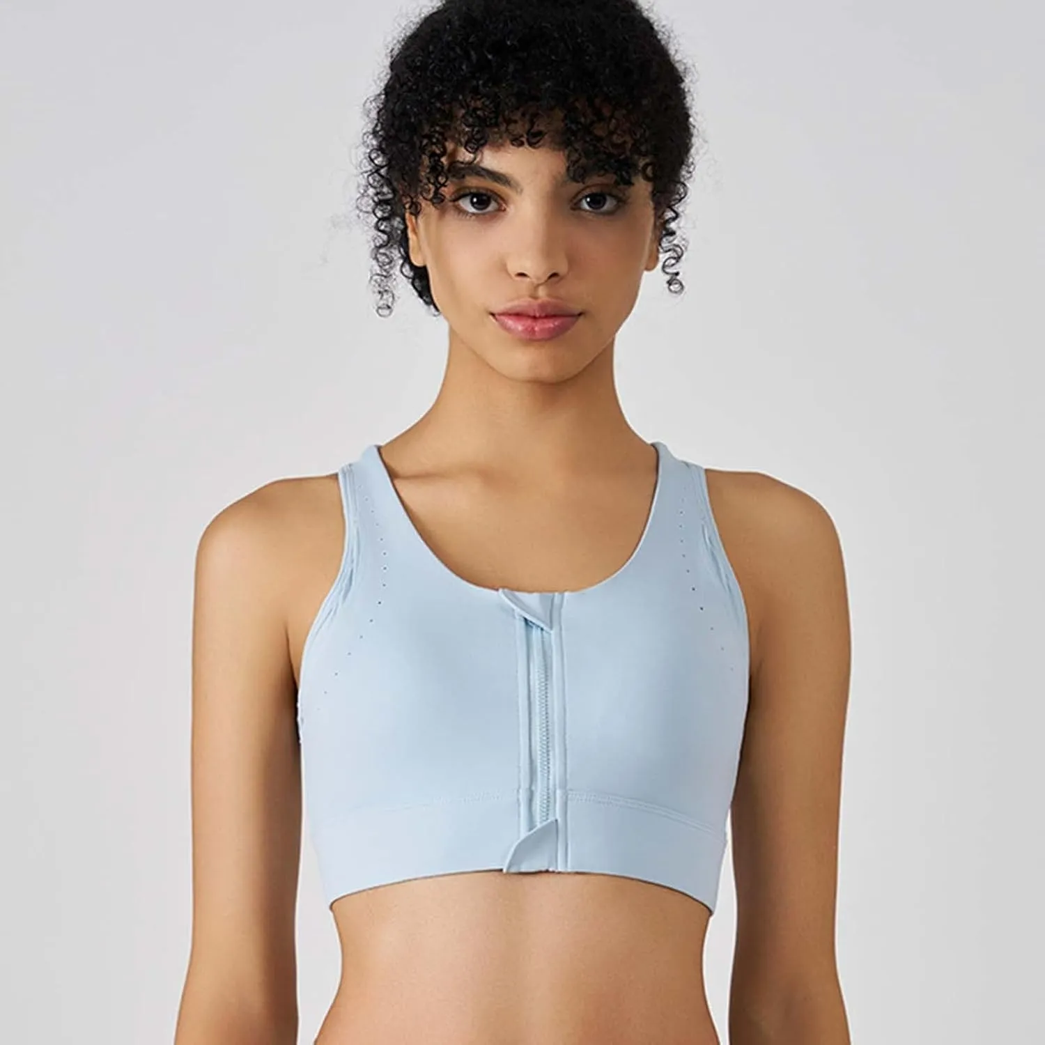 Women Sport Bras Front Zipper Closure Quick-Dry Wicking Bra Crop Tank Tops Yoga Fitness Running Bralettes Underwear