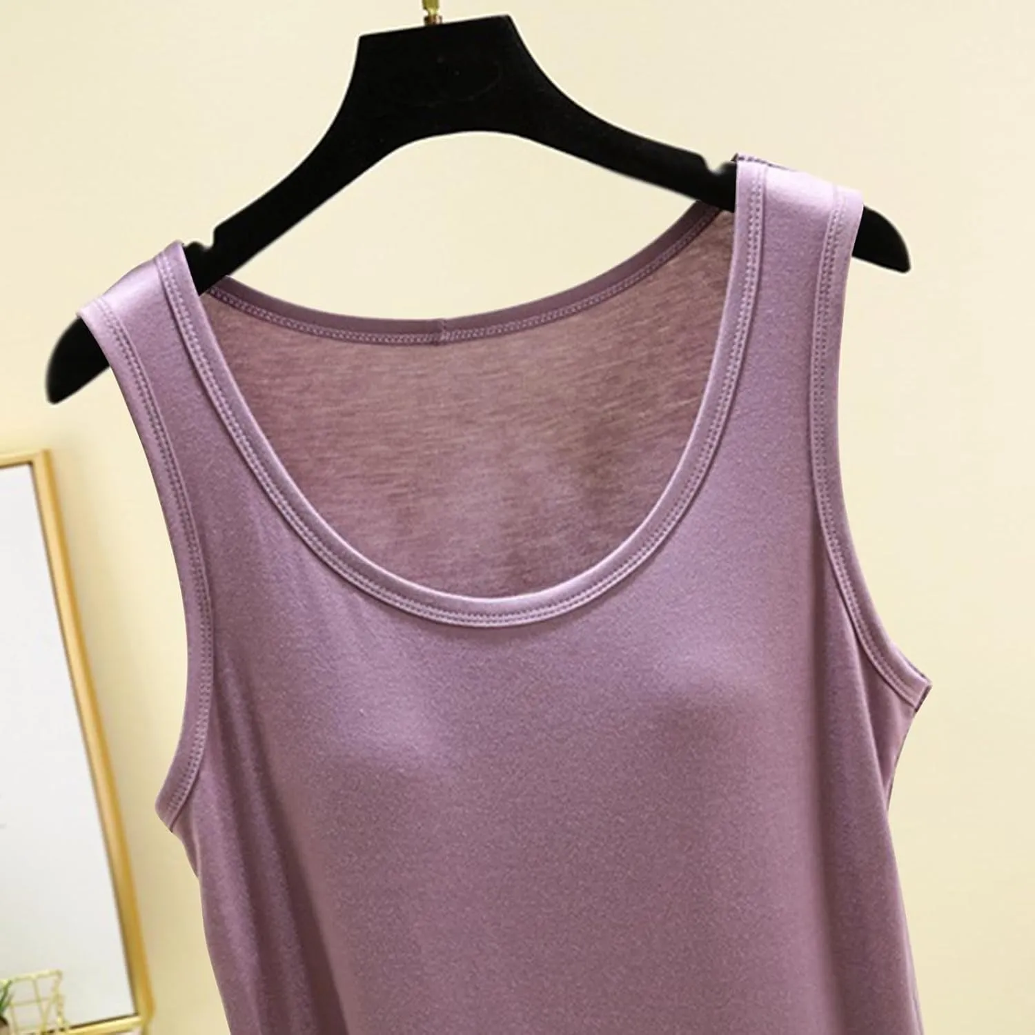 Women Summer Tank Tops with Built in Bra, Lounge Sleeveless Shirts Workout Yoga Tanks Comfort Pajamas Top Vest