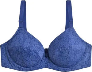 Women T-Shirt Bra Lace Underwire Push-Up Bralettes Full Coverage Brassiere Lightly Lined T-Shirt Bras Ladies Underwear