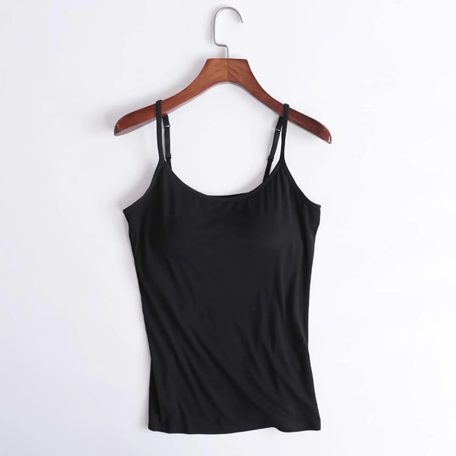 Women V-Neck Camisole with Shelf Bra Slim Fit Cotton Undershirts Cami Shirts for Layering Summer Tank Tops for Women