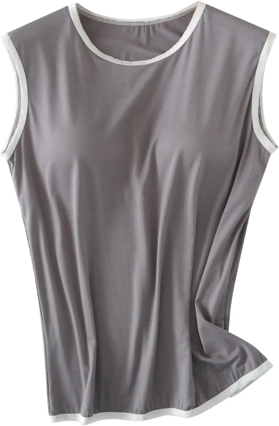 Womens Crew Neck Tank Tops Built in Bra Sleeveless Shirts Summer Workout Casual Lightweight Thin Yoga Camisole