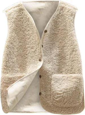 Womens Cropped Puffer Vest Plus Size Fuzzy Fleece Jacket Tanks Soft Loose Cardigan Coat 2024 Winter Fashion Outfits