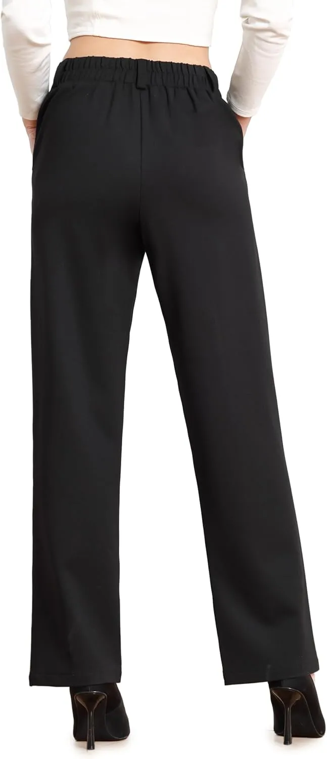 Women's Dress Pants Work High Waisted Trousers Business Casual Straight Leg Slacks 30"