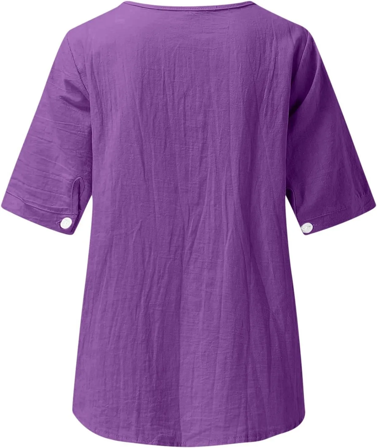 Women's Embroidered Blouses Cotton Linen Short Sleeve Peasant Boho Tunic Tops Casual Notch V Neck Loose Fit T-Shirt