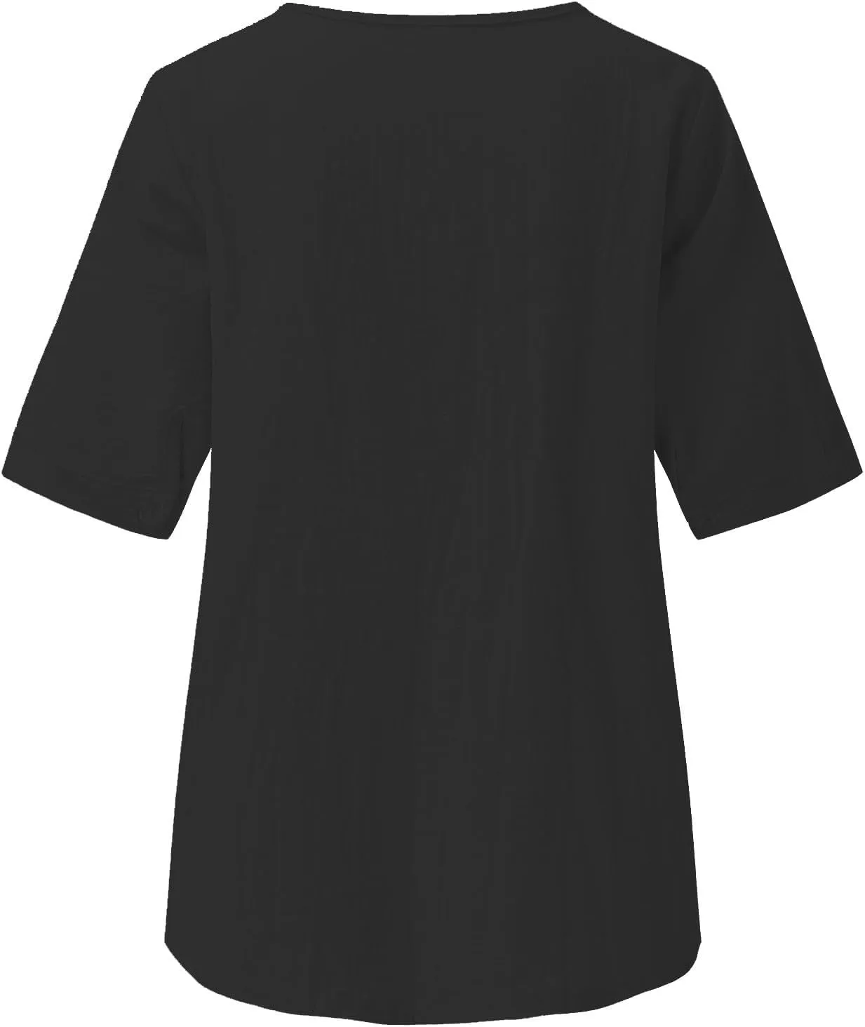 Women's Embroidered Blouses Cotton Linen Short Sleeve Peasant Boho Tunic Tops Casual Notch V Neck Loose Fit T-Shirt