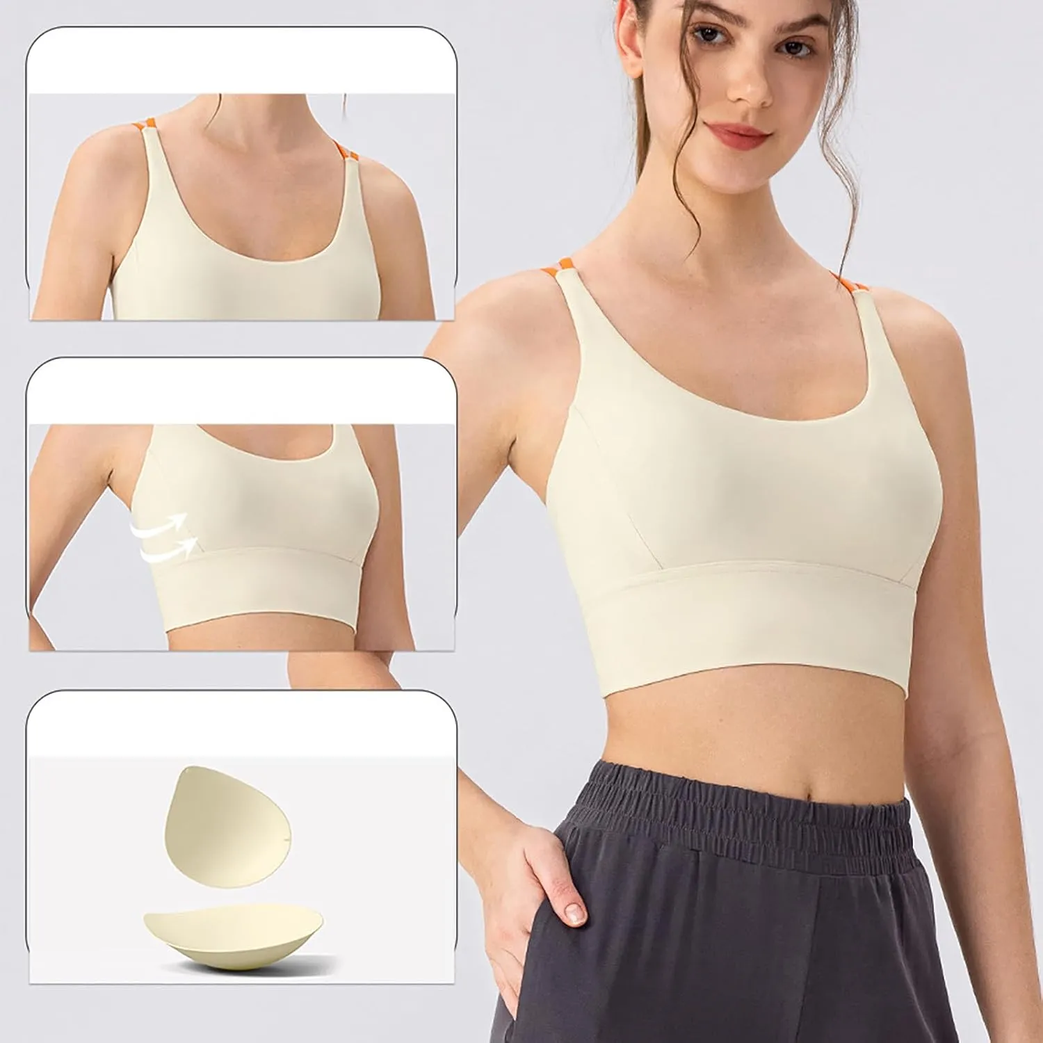 Womens Gym Tank Tops with Built Athletic Workout Backless Criss Cross Square Neck Tanks Classic Casual Shirts