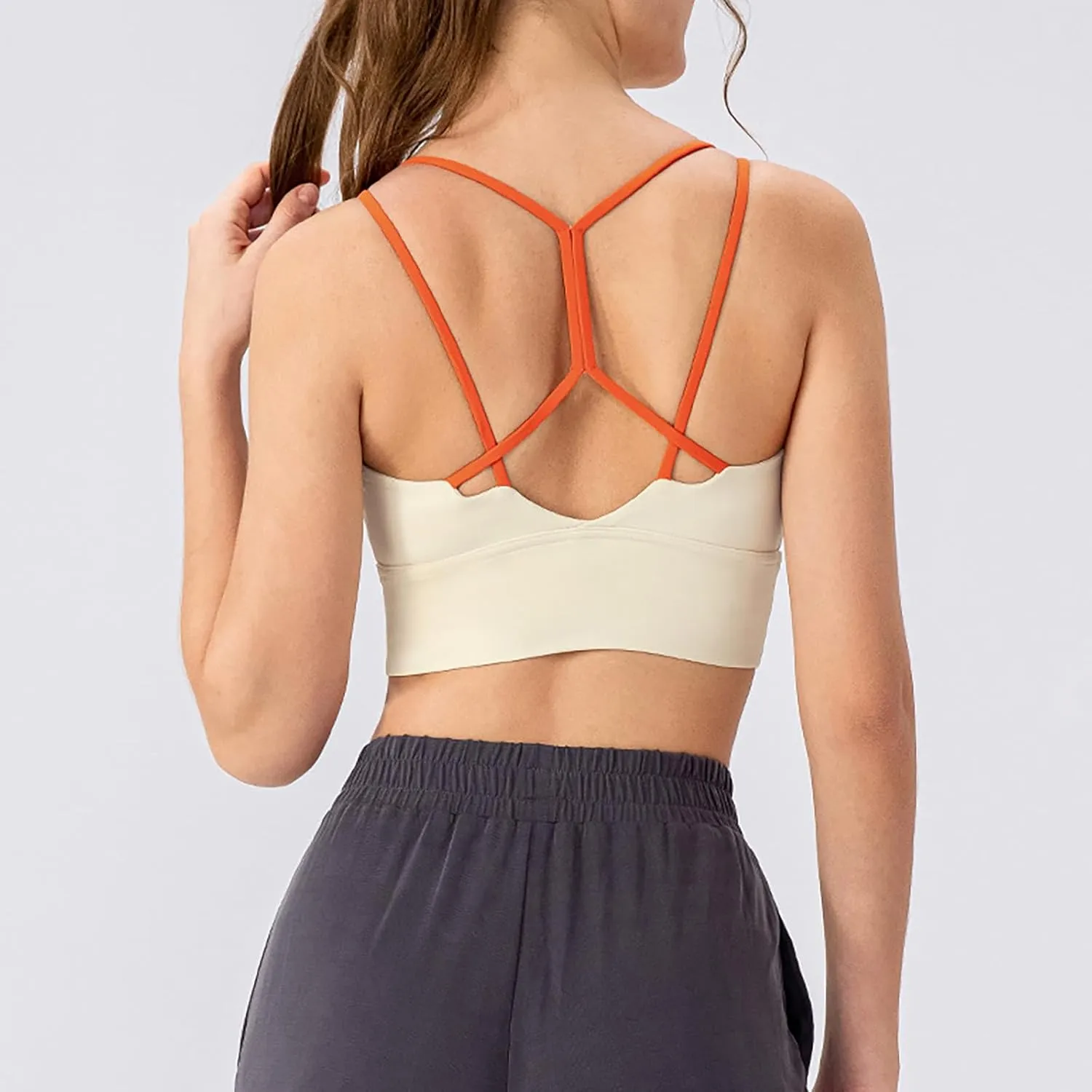 Womens Gym Tank Tops with Built Athletic Workout Backless Criss Cross Square Neck Tanks Classic Casual Shirts