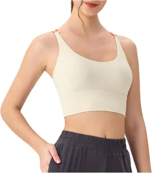 Womens Gym Tank Tops with Built Athletic Workout Backless Criss Cross Square Neck Tanks Classic Casual Shirts