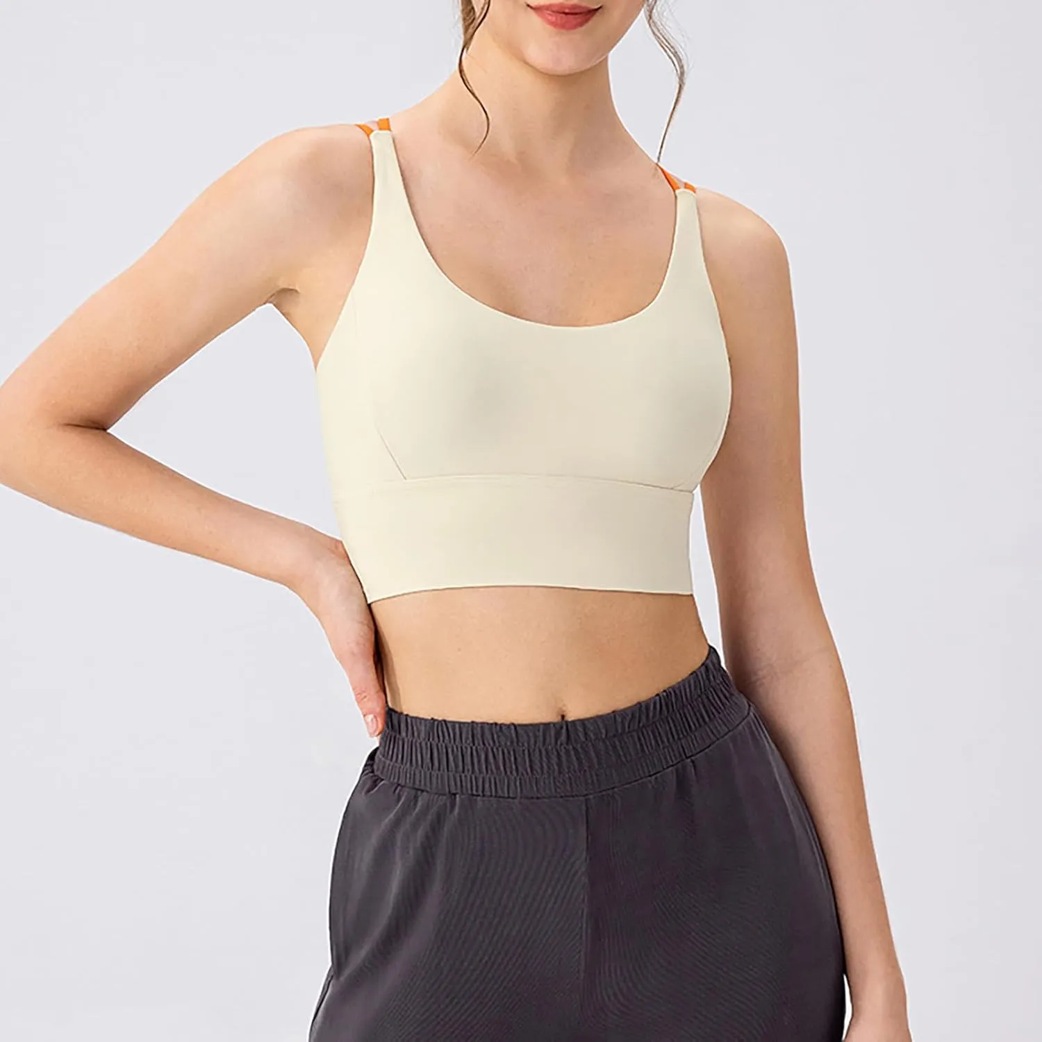 Womens Gym Tank Tops with Built Athletic Workout Backless Criss Cross Square Neck Tanks Classic Casual Shirts