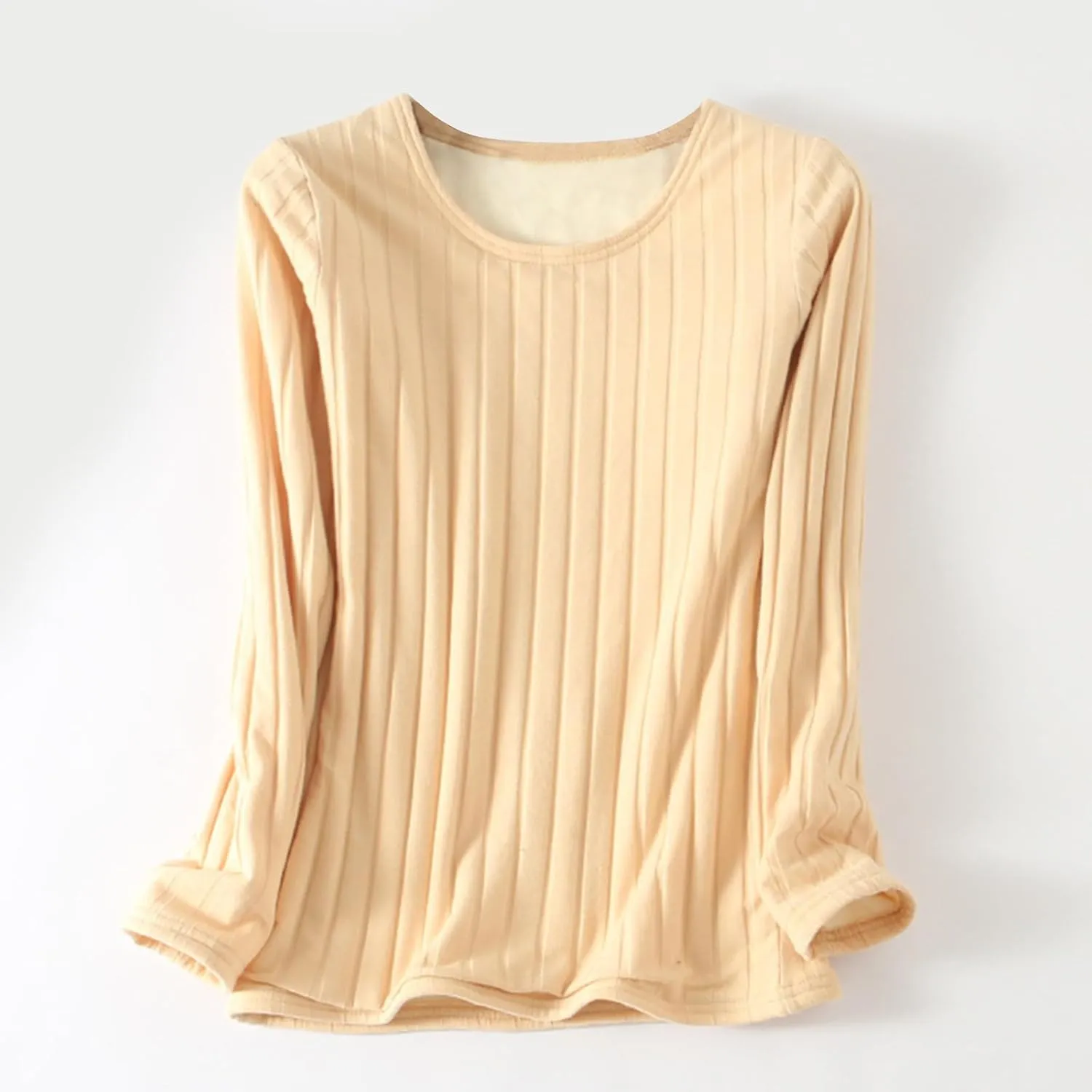 Women's Long Sleeve Thermal Pullover Winter Warm Crewneck Shirts Fleece Lined Pajamas Tops Soft Fuzzy Loungewear