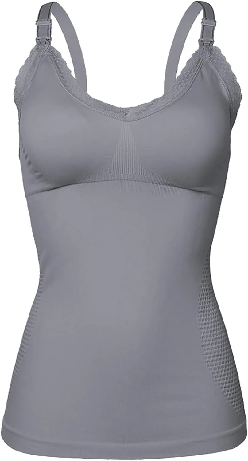 Womens Nursing Tank Tops Built in Bra for Breastfeeding Maternity Camisole Brasieres Breathable Cami Tank Top