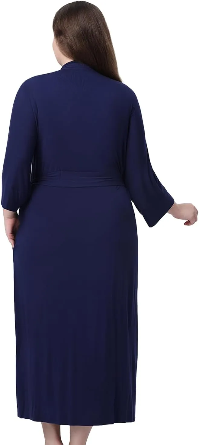 Women’s Plus Size Long Robe, Plus Size Kimono Robe Women's Lightweight Plus Size Robe Women’s Soft Sleepwear Loungewear