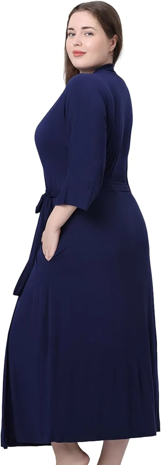 Women’s Plus Size Long Robe, Plus Size Kimono Robe Women's Lightweight Plus Size Robe Women’s Soft Sleepwear Loungewear