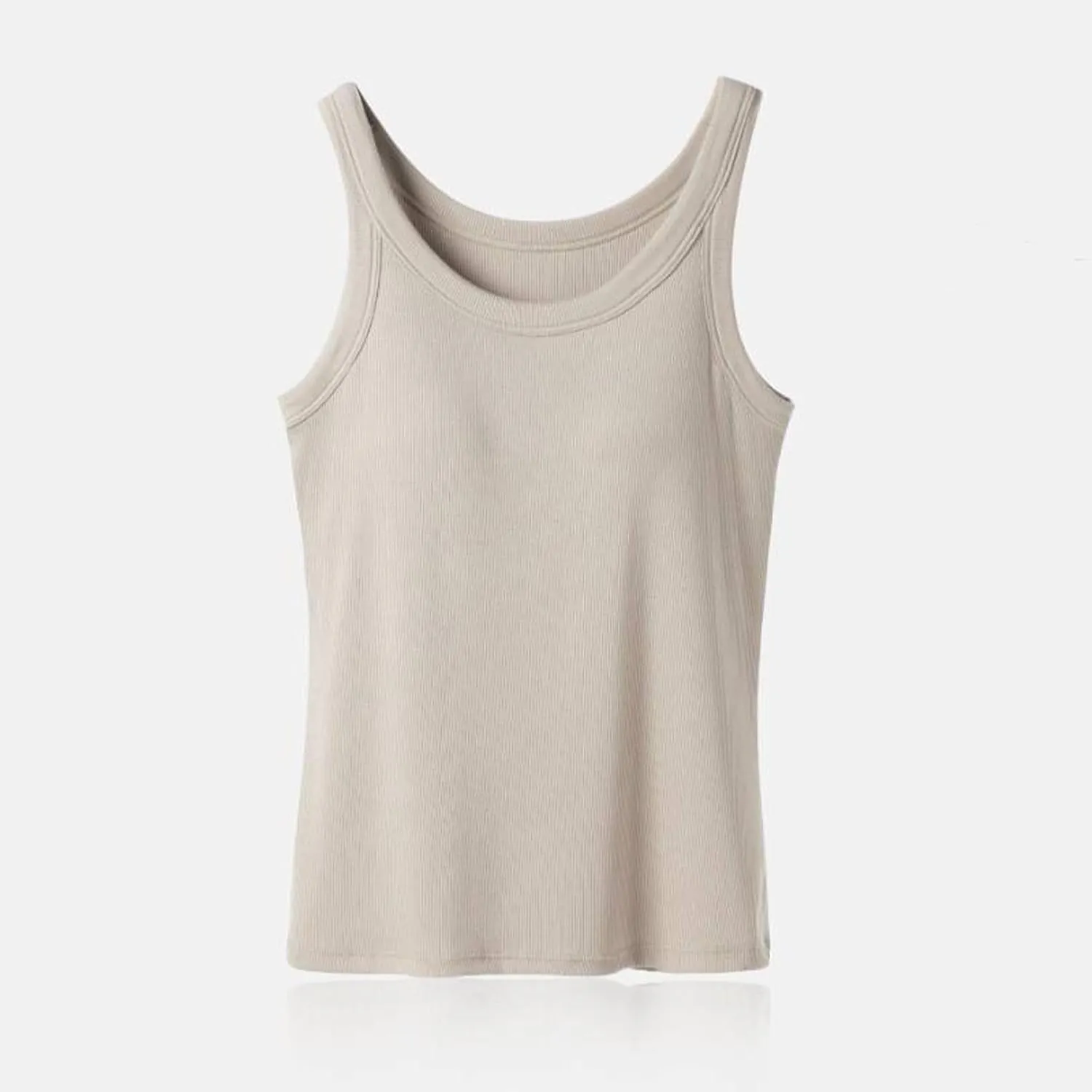 Women's Ribbed Tank Tops with Built in Bra Summer Casual Sleeveless Fitted Camisoles Padded Workout Athletic Tshirts