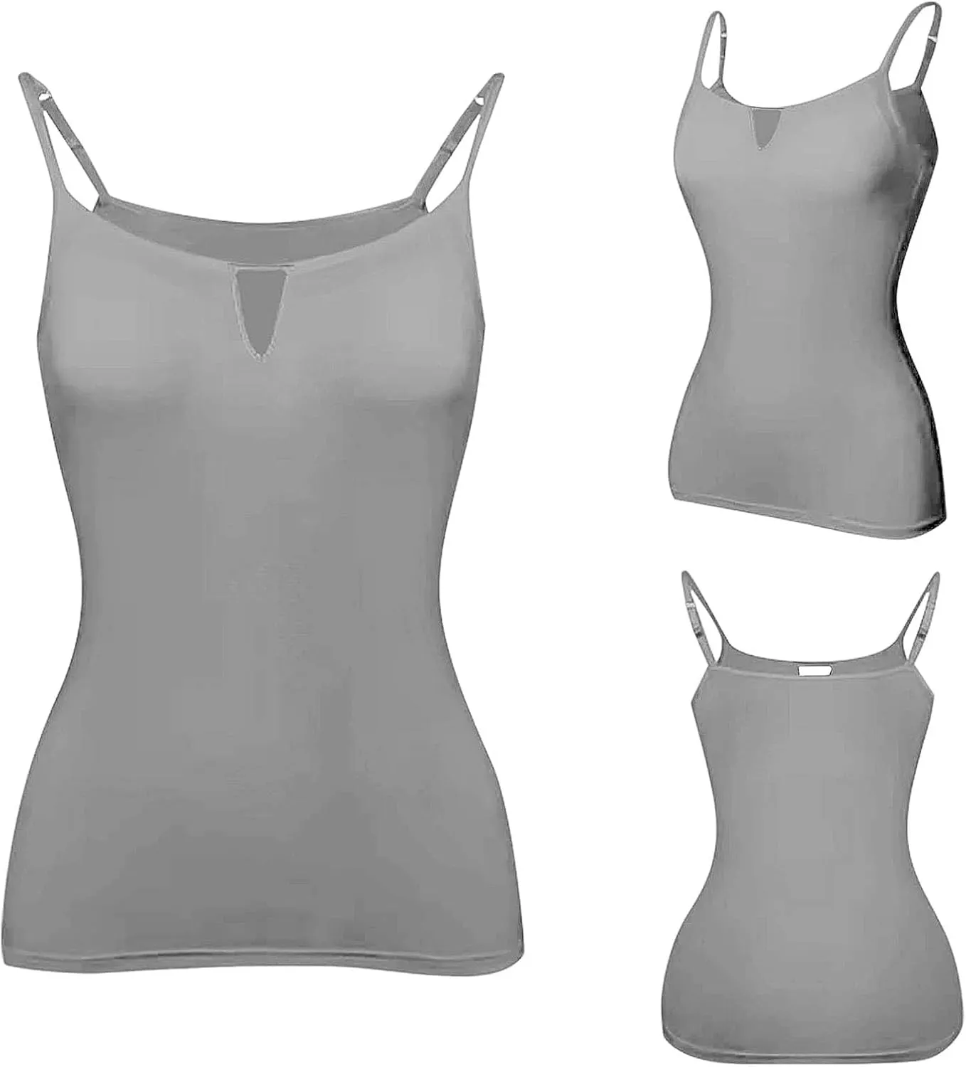 Women's Shelf Bra Camisole Tops Adjustable Spaghetti Strap Basic Cami Key Hole Yoga Shirts Tank Cotton Undershirts